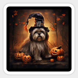 Halloween Lhasa apso Sticker